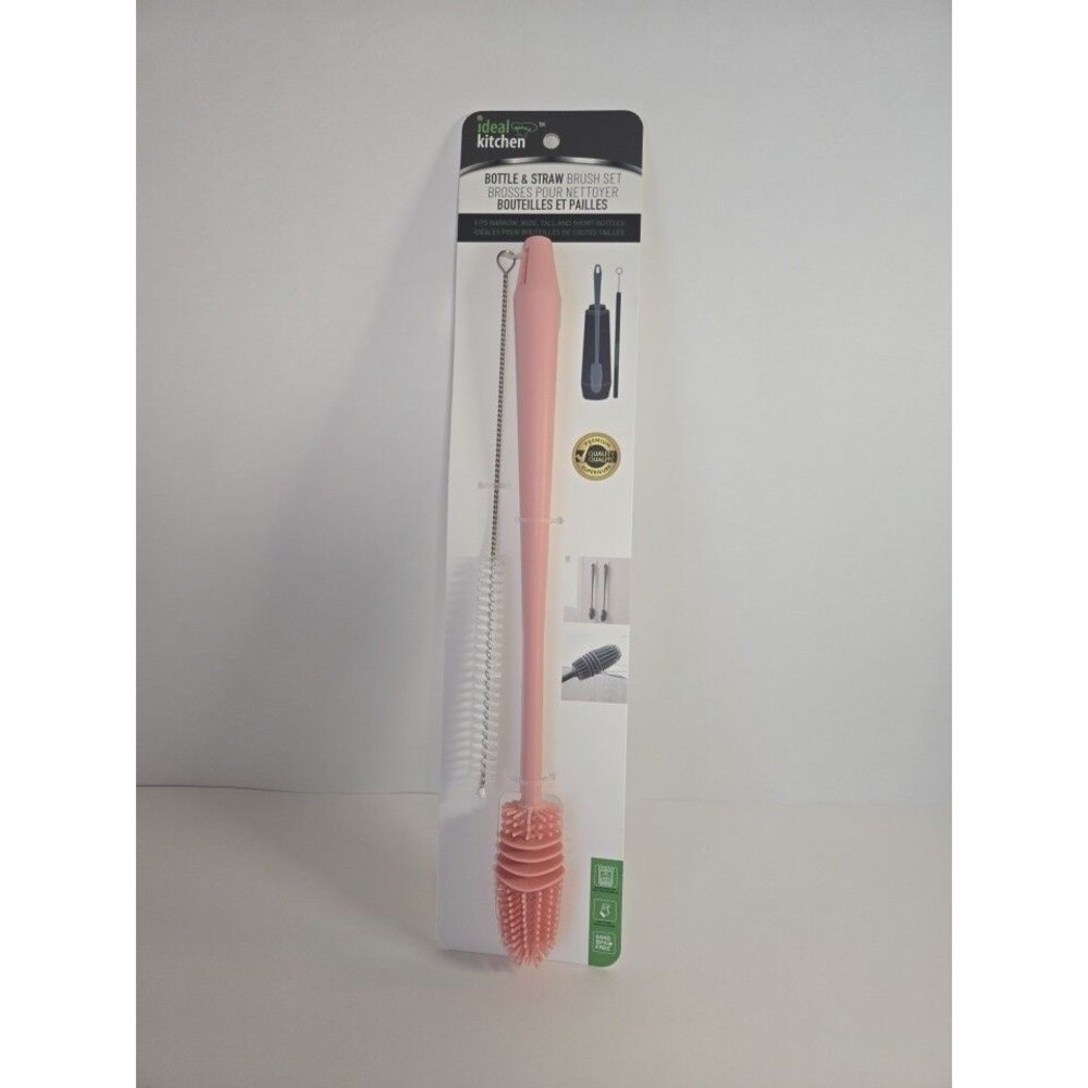 2 Pc Silicone Bottle Cleaning Brush Set Long Straw Spout Ideal Kitchen Heathly